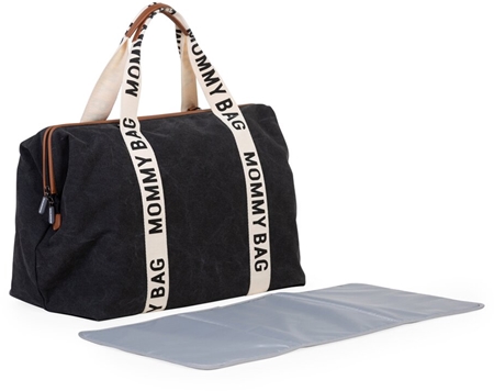 Childhome Mommy Bag Canvas Black saco muda fraldas