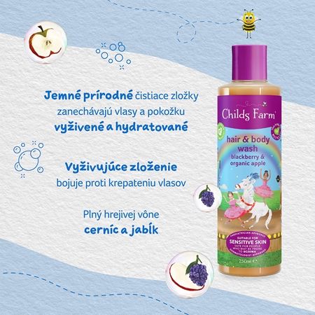 Childs Farm Hair & Body Wash umývateľná emulzia na telo a vlasy