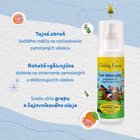 Childs Farm Hair Detangler sprej pre jednoduché rozčesávanie vlasov pre deti