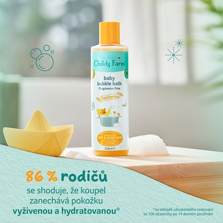 Childs Farm OatDerma Baby Bubble Bath bublinková koupel a mycí gel bez parfemace