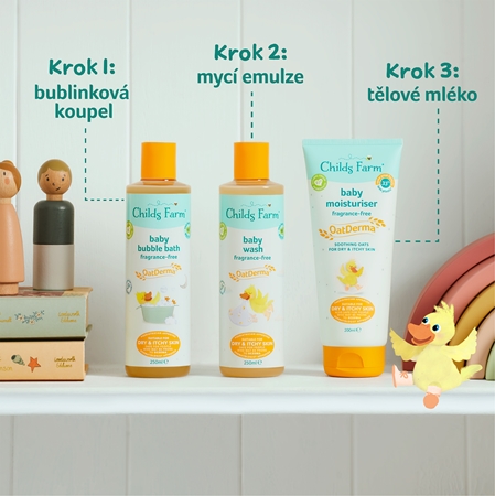 Childs Farm OatDerma Baby Bubble Bath bublinková koupel a mycí gel bez parfemace