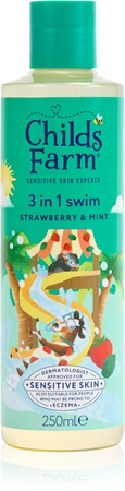 Childs Farm 3 in 1 Swim Strawberry & Organic Mint 3 in1 Shampoo, Conditioner & Body Wash for children