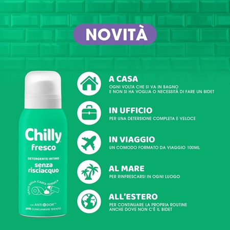 Chilly Fresco Senza Risciacquo mousse detergente rinfrescante per l'igiene intima