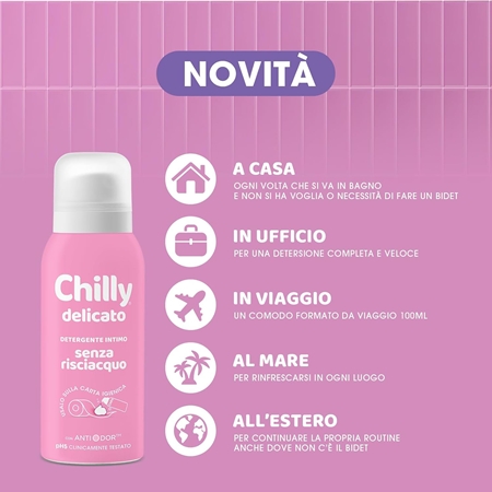 Chilly Delicato Senza Risciacquo mousse detergente delicata per l'igiene intima