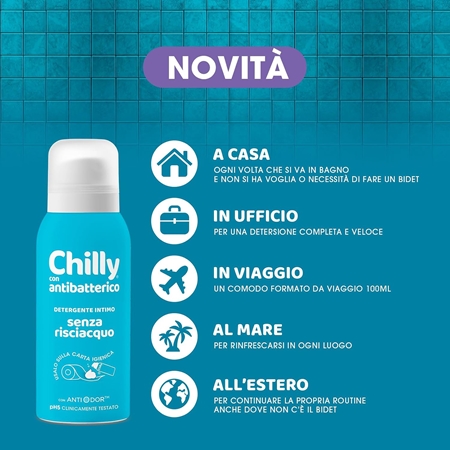 Chilly Con Antibatterico Senza Risciacquo mousse detergente per l'igiene intima