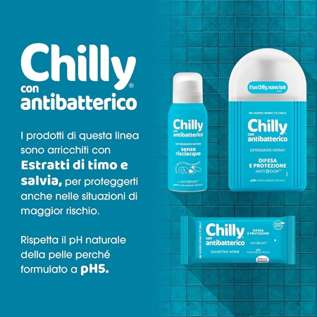 Chilly Con Antibatterico Senza Risciacquo mousse detergente per l'igiene intima