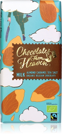 Chocolates from Heaven Mléčná čokoláda s mandlemi, karamelem a mořskou solí mléčná čokoláda v BIO kvalitě