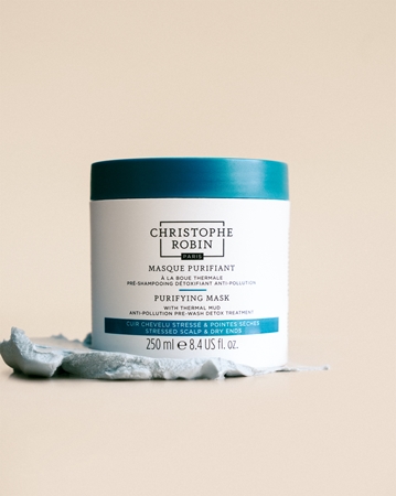 Christophe Robin Purifying Mask with Thermal Mud masque purifiant pour les cheveux exposés à la pollution de l’air