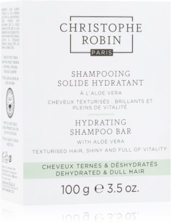 Christophe Robin Hydrating Shampoo Bar with Aloe Vera Barre de shampoing pour cheveux secs et sensibilisés