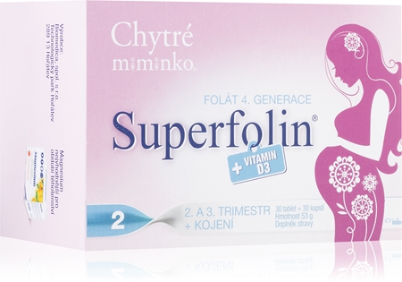 Chytré miminko Superfolin 2 MAMA tablety a kapsle při plánování těhotenství