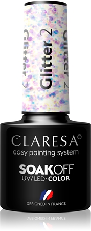 Claresa SoakOff UV/LED Color Glitter gelový lak na nehty