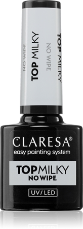 Claresa UV/LED Top Milky No Wipe gelový vrchní lak na nehty