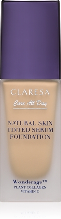 Claresa Care All Day Natural Skin Tinted Serum Foundation fluide teinté léger pour un look naturel