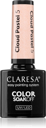 Claresa SoakOff UV/LED Color Cloud Pastel gelinis nagų lakas, stingstantis UV / LED lempos šviesoje