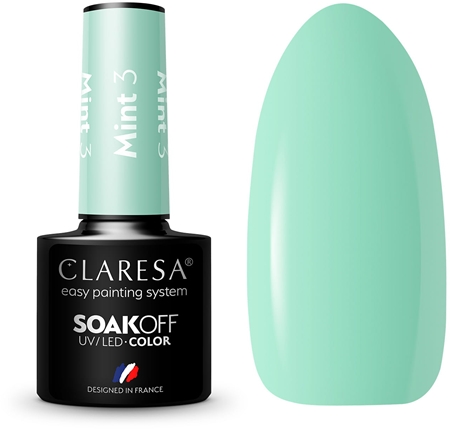 Claresa SoakOff UV/LED Color Mint gelinis nagų lakas