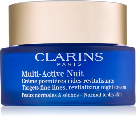 Clarins Multi-Active Night creme revitalizante de noite para suavizar as linhas finas de expressão para pele normal e seca
