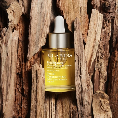 Clarins Santal Face Treatment Oil óleo calmante e restaurador para pele seca