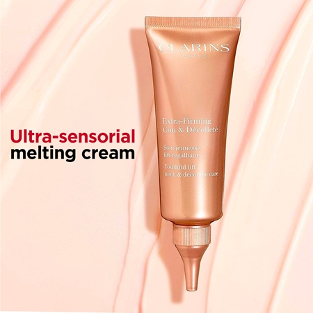 Clarins Extra-Firming Youthful Lift Neck & Décolleté Care zpevňující krém na krk a dekolt proti vráskám a tmavým skvrnám