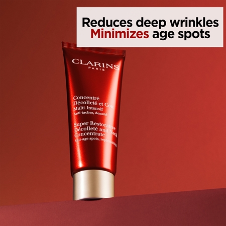 Clarins Super Restorative Décolleté and Neck Concentrate festigende Anti-Faltencreme für Hals und Dekolleté