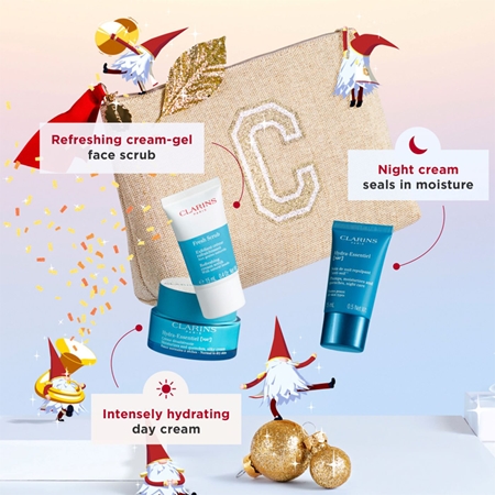 Clarins Hydra-Essentiel [HA²] Collection Weihnachtsgeschenk-Set (für intensive Feuchtigkeitspflege der Haut)