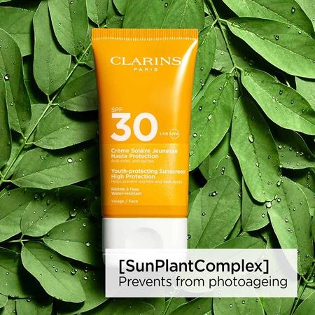 Clarins Youth-Protecting Sunscreen High Protection veido kremas nuo saulės SPF 30