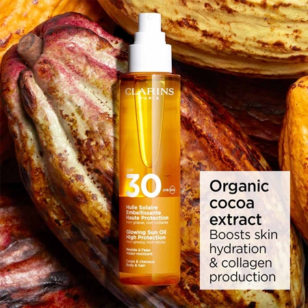 Clarins Sun Care Glowing Oil Huile sèche cheveux et corps SPF 30