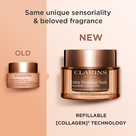 Clarins Extra-Firming Night Cream Refill crème de nuit liftante anti-rides pour peaux sèches