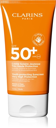 Clarins Sun Body Cream SPF50+ слънцезащитен крем SPF 50+