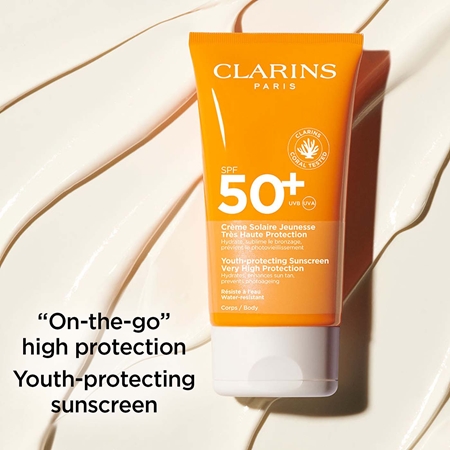 Clarins Sun Body Cream SPF50+ слънцезащитен крем SPF 50+