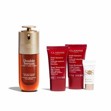 Clarins Double Serum & Super Restorative Collection Dāvanu komplekts nobriedušajai ādai Luminosity