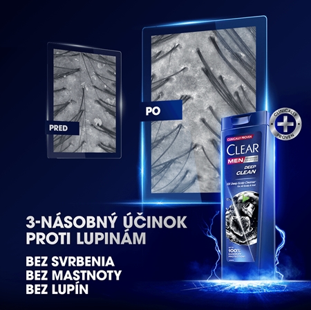 Clear Deep Clean čistiaci šampón pre mužov