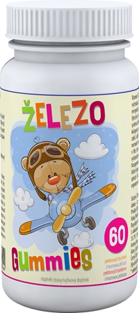 Clinical Železo Gummies pektinové bonbóny pro normální tvorbu červených krvinek a hemoglobinu