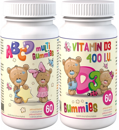 Clinical ABCD Multi Gummies+D3 Gummies pektínové bonbóny s multivitamínovým komplexom