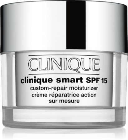 Clinique Clinique Smart™ SPF 15 Custom-Repair Moisturizer feuchtigkeitsspendende Tagescreme gegen Falten für trockene und gemischte Haut LSF 15