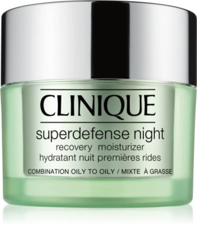 Clinique Superdefense™ Night Recovery Moisturizer creme hidratante de noite antirrugas para pele oleosa e mista
