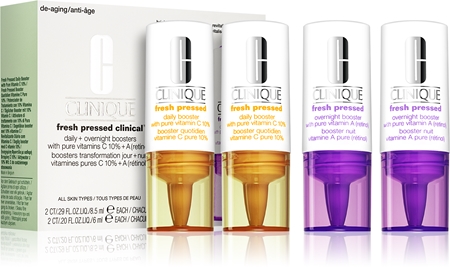 Clinique Fresh Pressed™ Clinical Daily + Overnight Boosters with Pure Vitamins C 10% + A Tages - und Nachtpflege