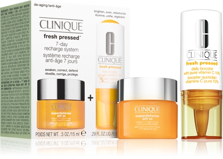 Clinique Fresh Pressed™ 7-Day Recharge System For Drier Skin Set med vitamin C för Kvinnor
