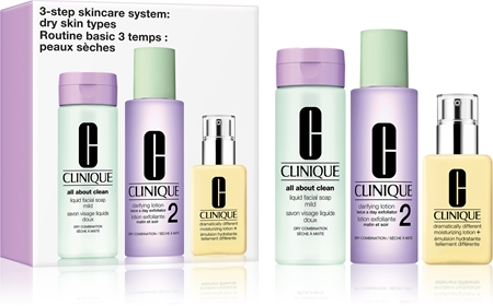 Clinique 3 Steps Skincare Systeme Dry Skin Types σετ δώρου για ξηρή επιδερμίδα