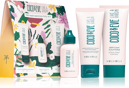 Coco & Eve Like A Virgin Hair Necessities Kit set for shiny and soft hair