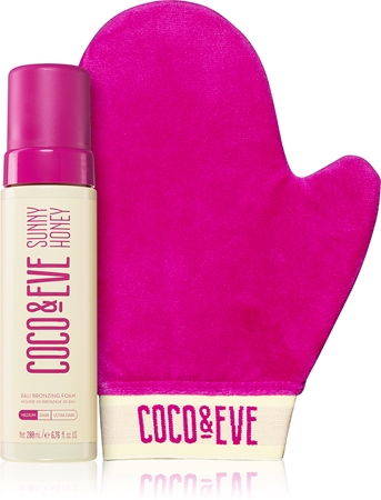 Coco & Eve Sunny Honey Ultimate Glow Kit Self Tanning Foam with an Applicator Mitt Medium