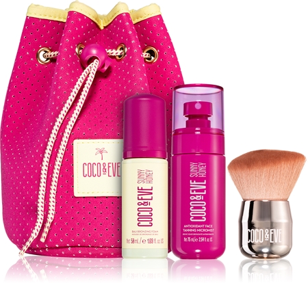 Coco & Eve Sunny Honey Tan Masters Kit travel set (with self-tanning effect)