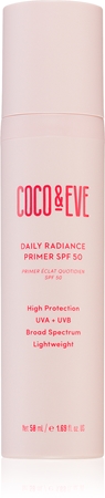 Coco & Eve Daily Radiance Primer SPF 50 fluide léger protecteur pour une peau lumineuse