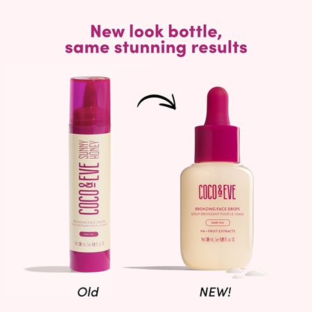 Coco & Eve Sunny Honey Bronzing Face Drops gotas autobronzeadoras para rosto