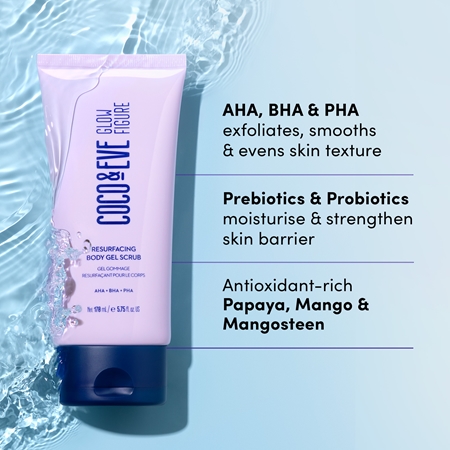 Coco & Eve Glow Figure Resurfacing Body Gel Scrub jemný tělový peeling