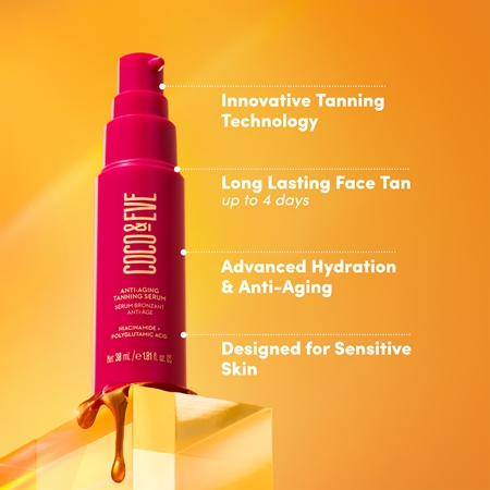 Coco & Eve Sunny Honey Anti-Aging Tanning Serum samoopalovací sérum na obličej