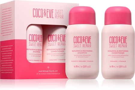 Coco & Eve Sweet Repair Hair Rehab Travel Kit utazási készlet a sérült és festett hajra