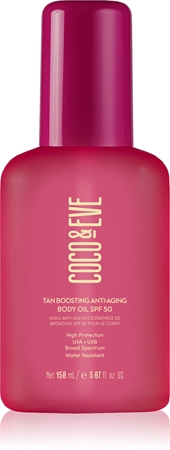 Coco & Eve Sunny Honey Tan Boosting Anti-Aging Body Oil SPF 50 Protective Accelerating Sun Oil with anti-ageing effect