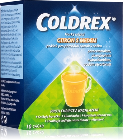 Coldrex Coldrex Citron s medem 750 mg/10 mg/60 mg prášek pro perorální roztok při chřipce a nachlazení
