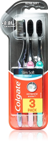 Colgate Slim Soft Active zubní kartáčky s aktivním uhlím soft