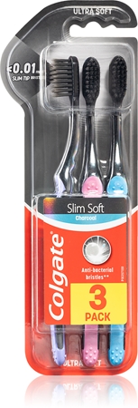 Colgate Slim Soft Active Periuțe de dinți moi cu cărbune activ